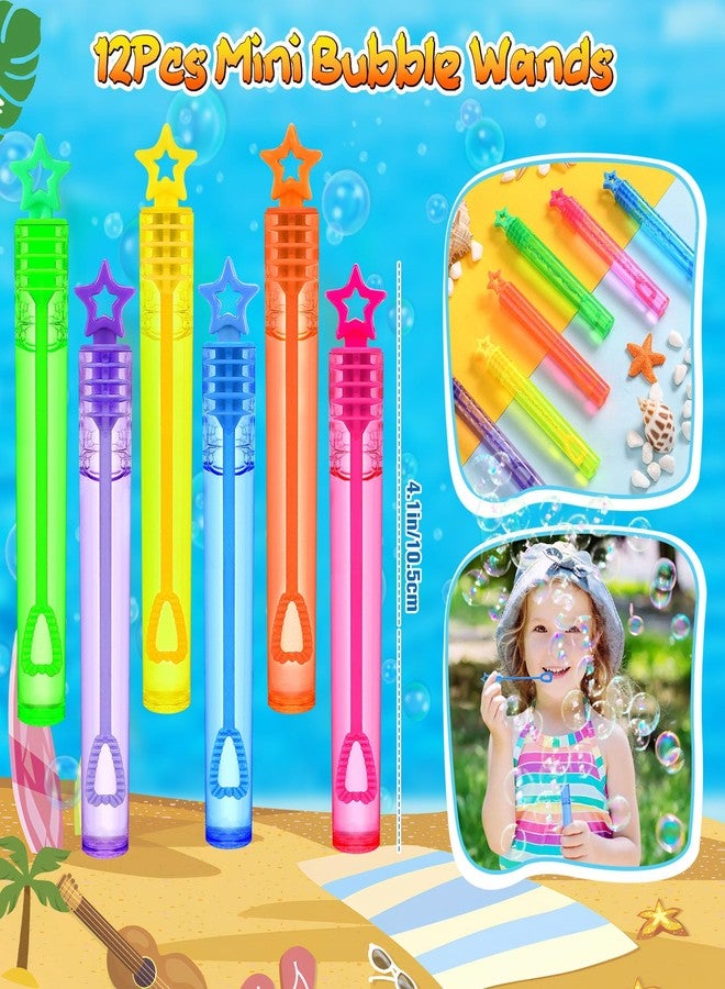 Winrayk 98Pcs Tropical Luau Party Favors Hawaiian Birthday Supplies, Straw Mini Bubble Wand Slap Bracelet Keychain Sticker Pinata Filler Goody Bag Stuffer Kids Summer Pool Beach Hawaiian Party Favors - Image 3
